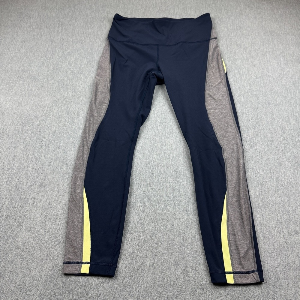 Lululemon Womens Leggings 10 Blue Gray  Kick Serve Sweat Tight 26" Training Yoga